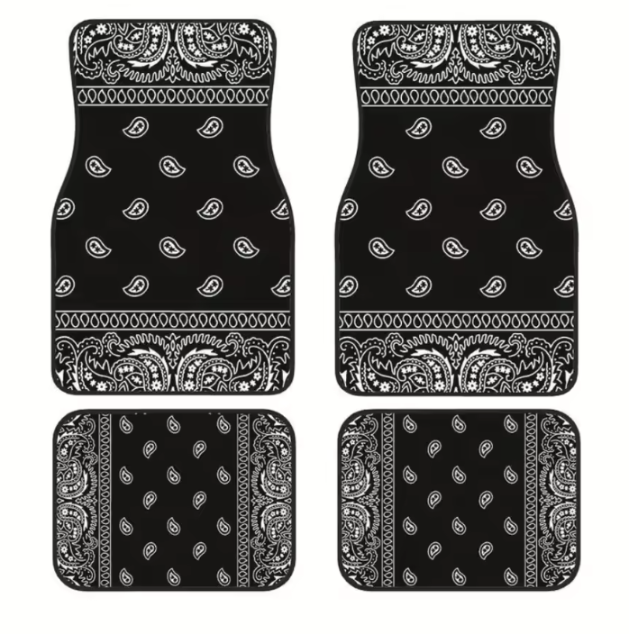 Black Bandana Car Mats
