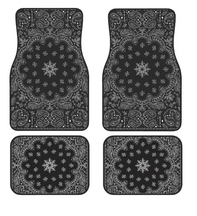 Bohemian Black Car Mats