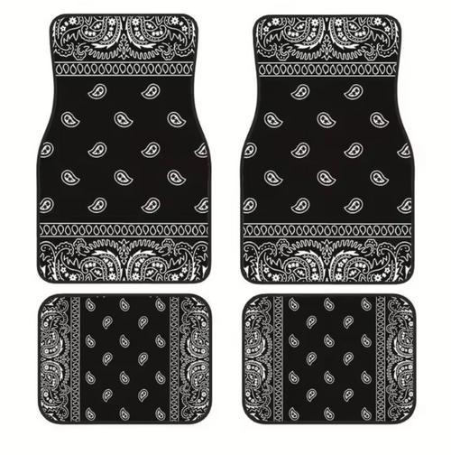 Black Bandana Car Mats