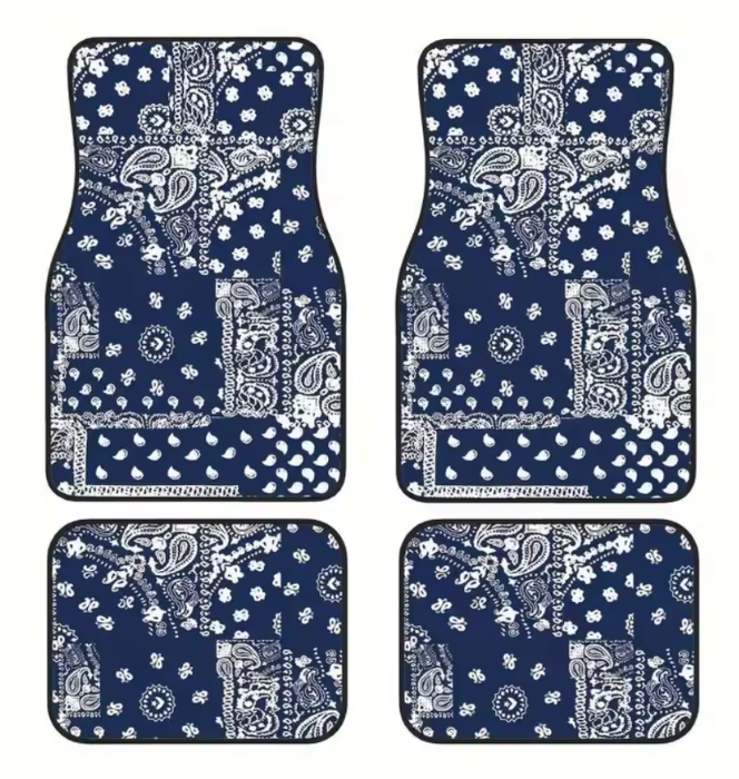 Blue Bandana Car Mats