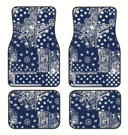 Blue Bandana Car Mats